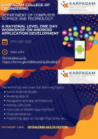 National Level Workshop on Android Application Development 2023 Workshop Poster